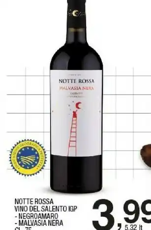 Sigma Notte rossa Vino Del Salento Igp - Negroamaro - Malvasia Nera offerta