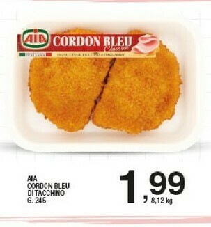 Sigma Aia Cordon Bleu Sottili Con Cotto Di Tacchino E Formaggio 245 G(ml) offerta