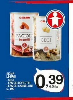 Sigma Sigma - Fagioli Borlotti 400 G(ml) offerta