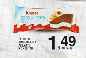 Sigma Ferrero Kinder Fetta Al Latte offerta