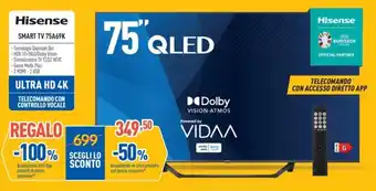 FreeShop Hisense SMART TV 75A69K offerta