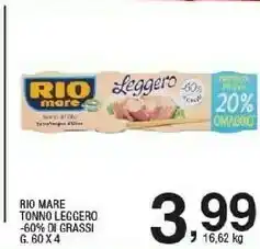 Sigma Rio Mare Tonno All'Olio Extravergine Di Oliva Leggero 60 G(ml) offerta