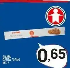 Sigma Sigma Carta Forno Mt 8 offerta