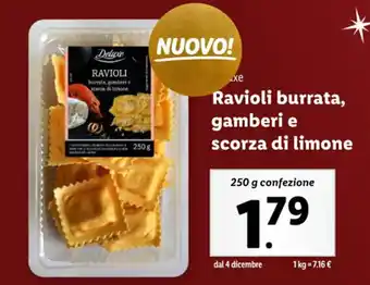 Ravioli burrata, gamberi e scorza di limone 250 g