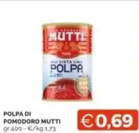 Mercatò Mutti polpa di pomodoro offerta