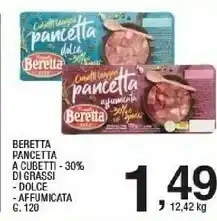 Sigma Beretta Pancetta A Cubetti -30% Di Grassi Dolce/ Affumicata offerta