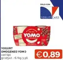 Mercatò Yomo yogurt omogeneo offerta