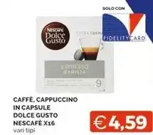 Mercatò Nescafé caffè, cappuccino in capsule dolce gusto offerta