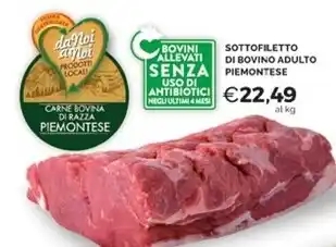 Mercatò Sottofiletto di bovino adulto piemontese offerta