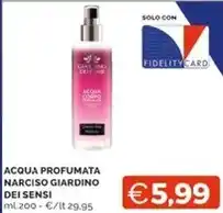 Mercatò Giardino dei sensi acqua profumata narciso offerta