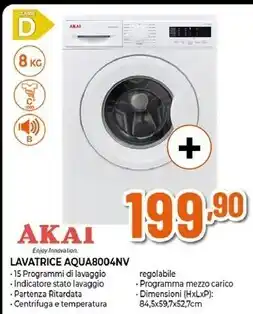 Expert Akai lavatrice aqua8004nv offerta