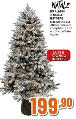 Set albero di natale sestriere altezza 210 cm