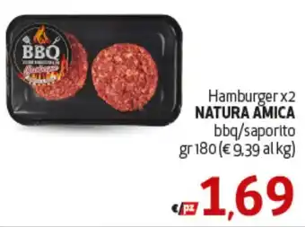 Maxi Supermercati Hamburger x2 NATURA AMICA bbq/saporito gr 180 offerta