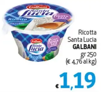 Maxi Supermercati Ricotta Santa Lucia GALBANI gr 250 offerta