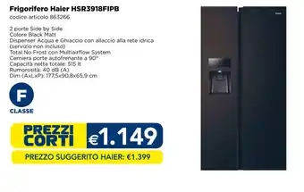 Esselunga Frigorifero Haier HSR3918FIPB offerta