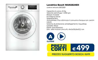 Esselunga Lavatrice Bosch WAN2824EII offerta