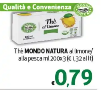 Maxi Supermercati The MONDO NATURA al limone/ alla pesca ml 200x3 offerta