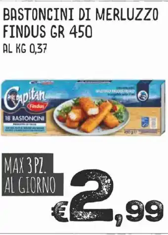 MAX Supermercati Bastoncini Di Merluzzo Findus gr 450 offerta