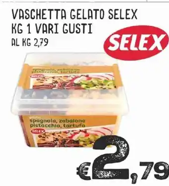 MAX Supermercati Vaschetta Gelato Selex kg 1 Vari Gusti offerta