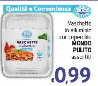 Maxi Supermercati Vaschette in alluminio con coperchio MONDO PULITO assortiti offerta