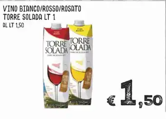 MAX Supermercati Vino Bianco/Rosso/Rosato Torre Solada lt 1 offerta