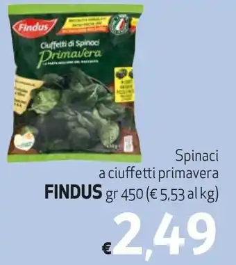 Maxi Supermercati Spinaci a ciuffetti primavera FINDUS gr 450 offerta