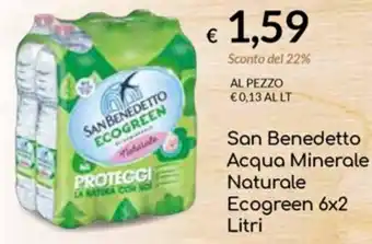 Carni e Affini Supermercati San Benedetto Acqua Minerale Naturale Ecogreen 6x2 Litri offerta