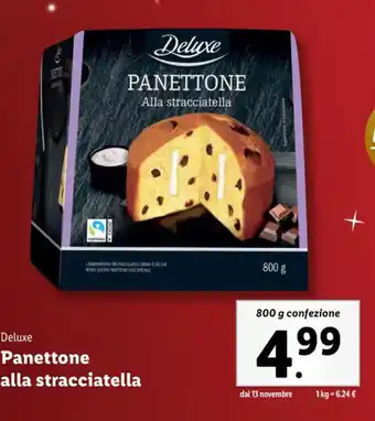 Lidl Deluxe Panettone alla stracciatella 800 g confezione offerta