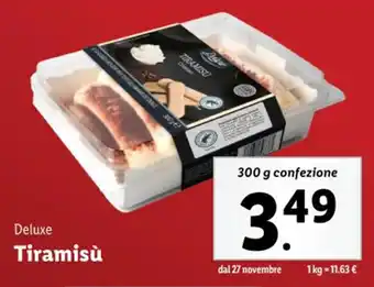 Lidl Deluxe Tiramisù 300 g confezione offerta