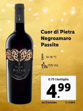 Cuor di Pietra Negroamaro Passito 0.75 l bottiglia