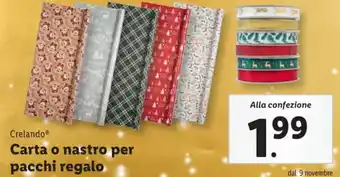 Lidl Crelando Carta o nastro per pacchi regalo offerta