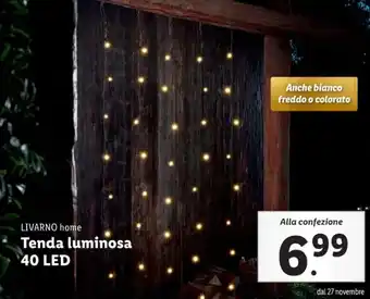 Lidl LIVARNO home Tenda luminosa 40 LED offerta