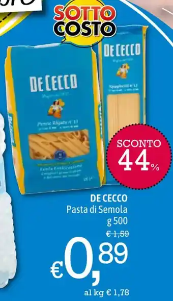 A&O DE CECCO Pasta di Semola G 500 offerta