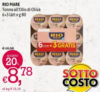 A&O RIO MARE Tonno all'Olio di Oliva 6+3 latt x g 80 offerta