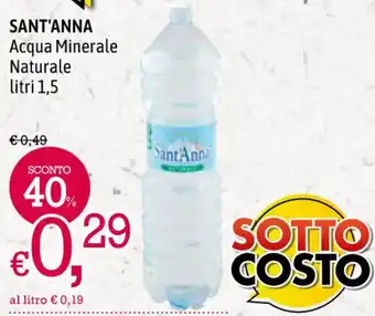 A&O SANT'ANNA Acqua Minerale Naturale litri 1,5 offerta