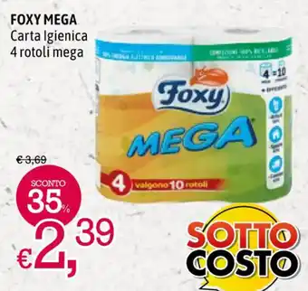 A&O FOXY MEGA Carta Igienica 4 rotoli mega offerta