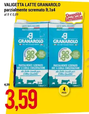 Hardis VALIGETTA LATTE GRANAROLO parzialmente scremato It.1x4 offerta