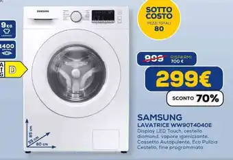 Euronics SAMSUNG LAVATRICE WW90T4040E offerta