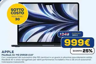 Euronics APPLE MacBook Air M2 256GB 13,6" offerta