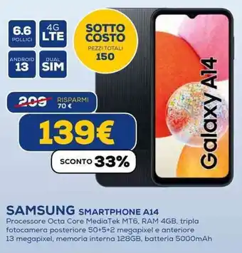 Euronics SAMSUNG SMARTPHONE A14 offerta
