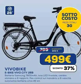 Euronics VIVOBIKE E-BIKE VIVO CITY 26B offerta