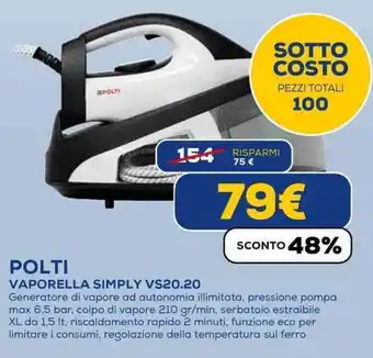Euronics POLTI VAPORELLA SIMPLY VS20.20 offerta