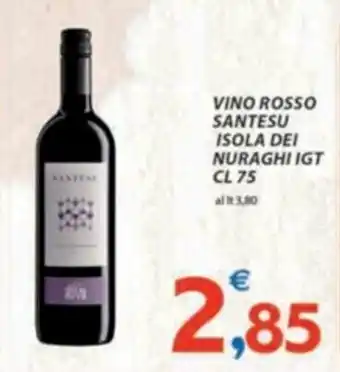 Vivo Supermercati VINO ROSSO SANTESU ISOLA DEI NURAGHI IGT CL 75 offerta