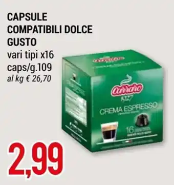 Hardis CAPSULE COMPATIBILI DOLCE GUSTO vari tipi x16 caps/g.109 offerta