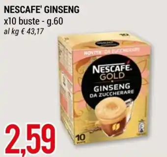 Hardis NESCAFE' GINSENG x10 buste - g.60 offerta