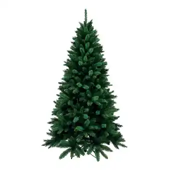 Abete livigno in pvc con 3 tipi di ramo 240cm h. base metallo