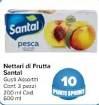 Carrefour Market Nettari di Frutta Santal Gusti Assortiti Conf. 3 pezzi 200 ml Cad 600 ml offerta