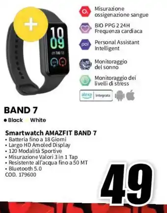 MediaWorld Smartwatch AMAZFIT BAND 7 offerta