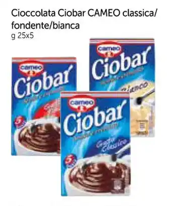 Cioccolata Ciobar CAMEO classica/ fondente/bianca g 25x5