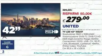 Coop United TV Led 42'' 155237 offerta